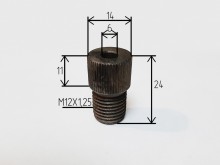 Втулка с резьбой М12х1,25 для сверления отверстий 6 мм